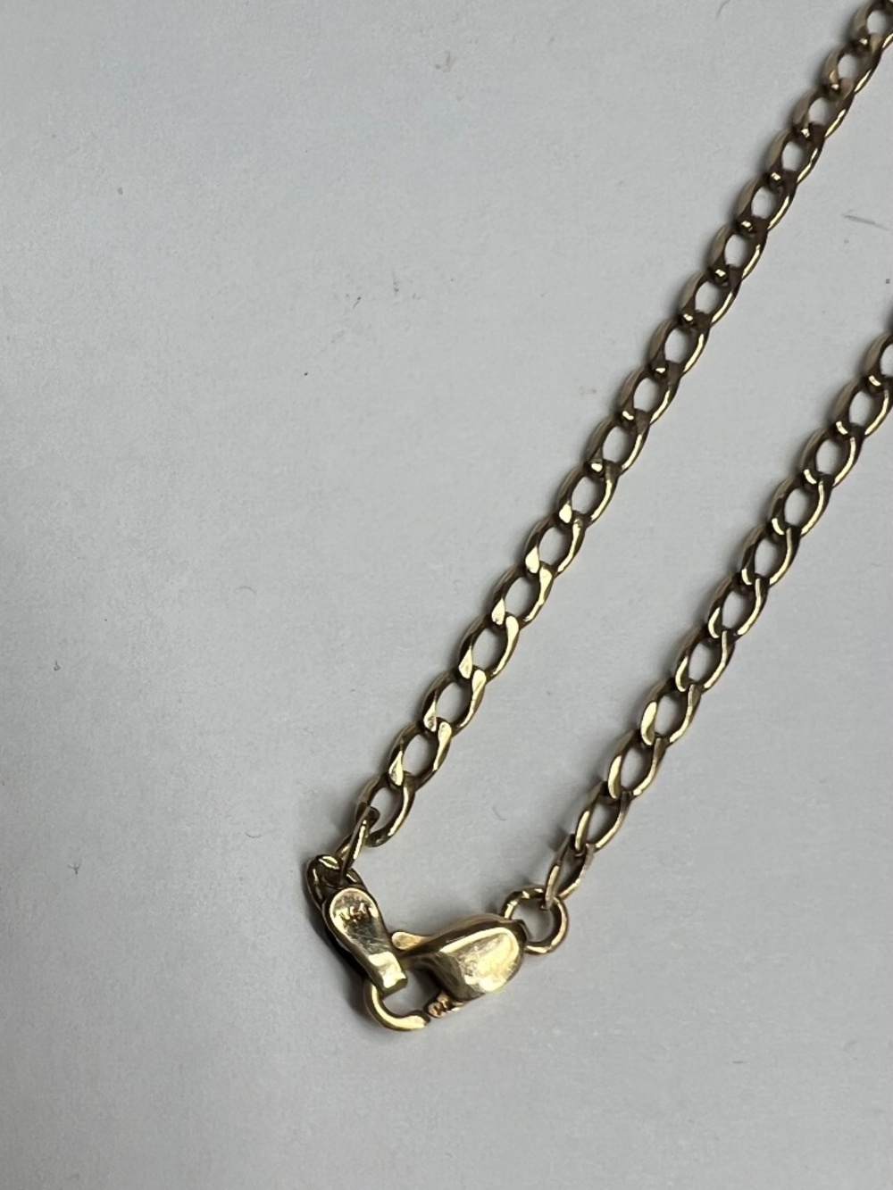 Vintage 14k Yellow Gold Curb Link Anklet Chain 2mm 11" 3.31g Lobster Clasp